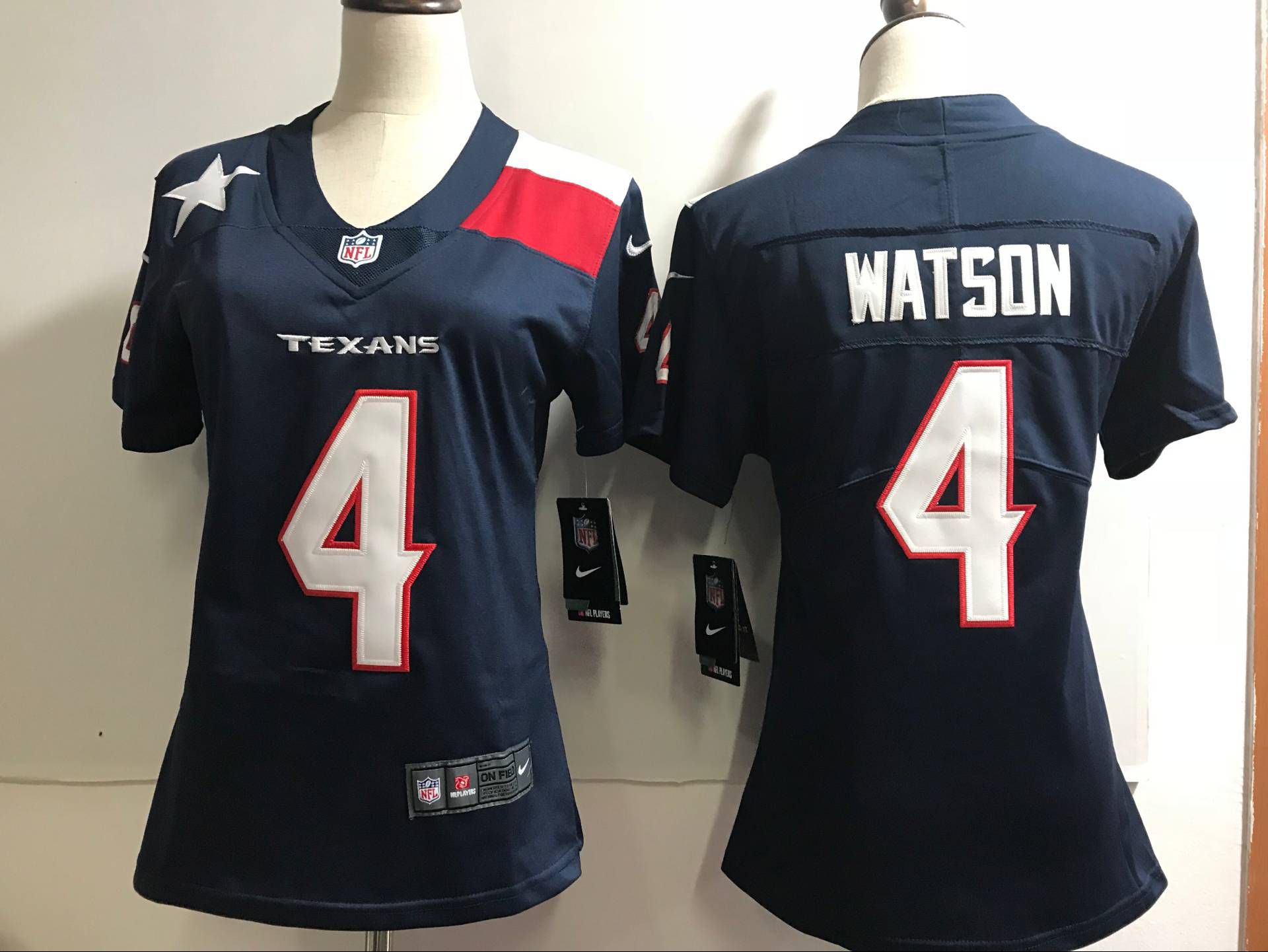 Women Houston Texans #4 Watson Blue Nike Color Rush Limited NFL Jerseys->women nfl jersey->Women Jersey